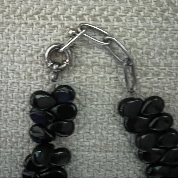 Black obsidian beaded necklace - Picture 3 of 5
